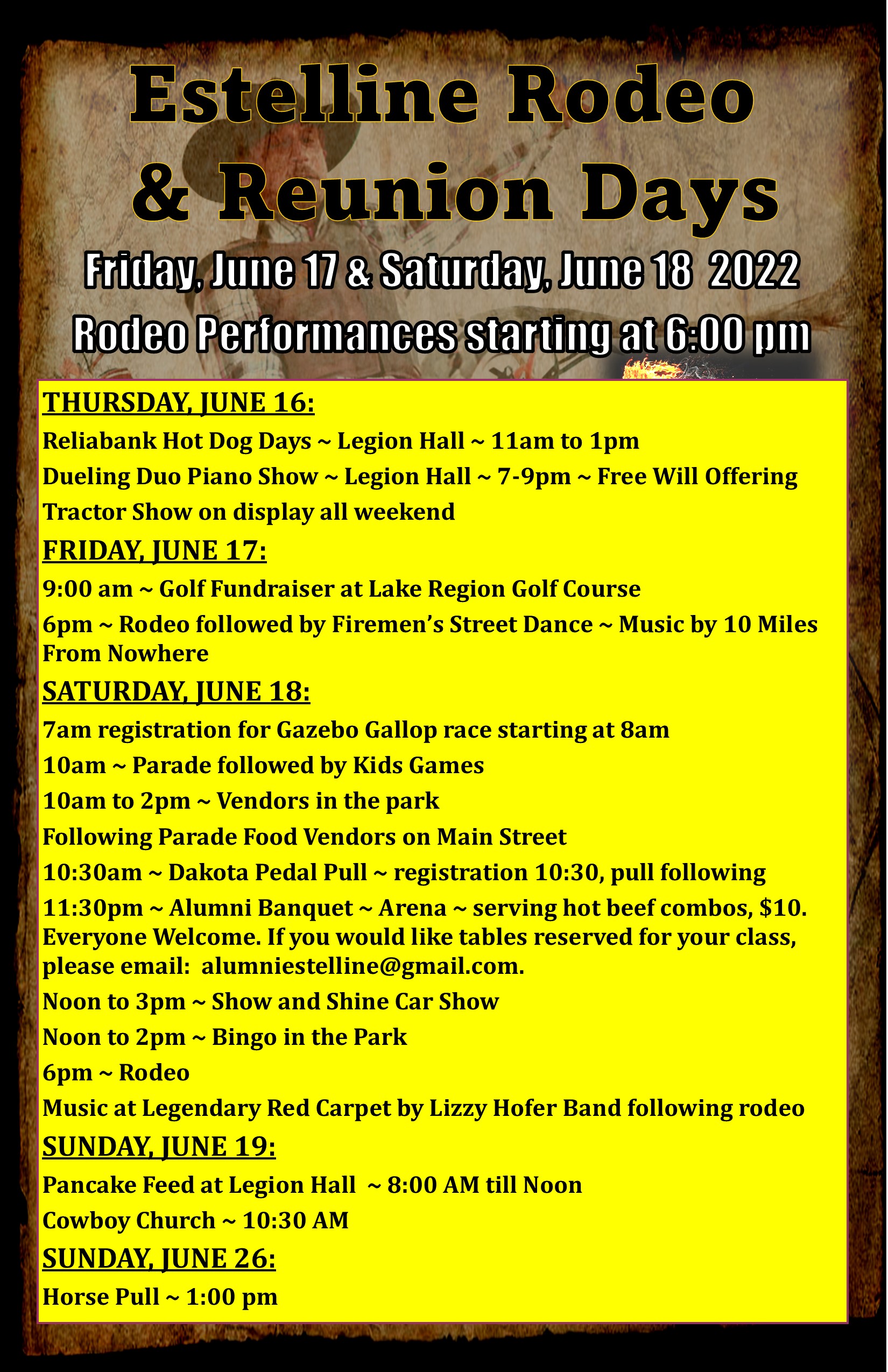 Estelline Rodeo Days 2022 - Home